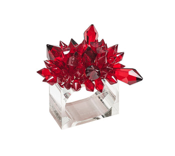 Kim Seybert Napkin Rings: BACCARAT Zénith in Red, Set of 4